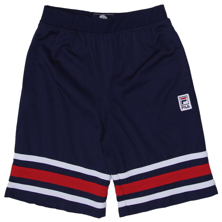 Mens Embroidered Fila Logo Mesh Sports Shorts