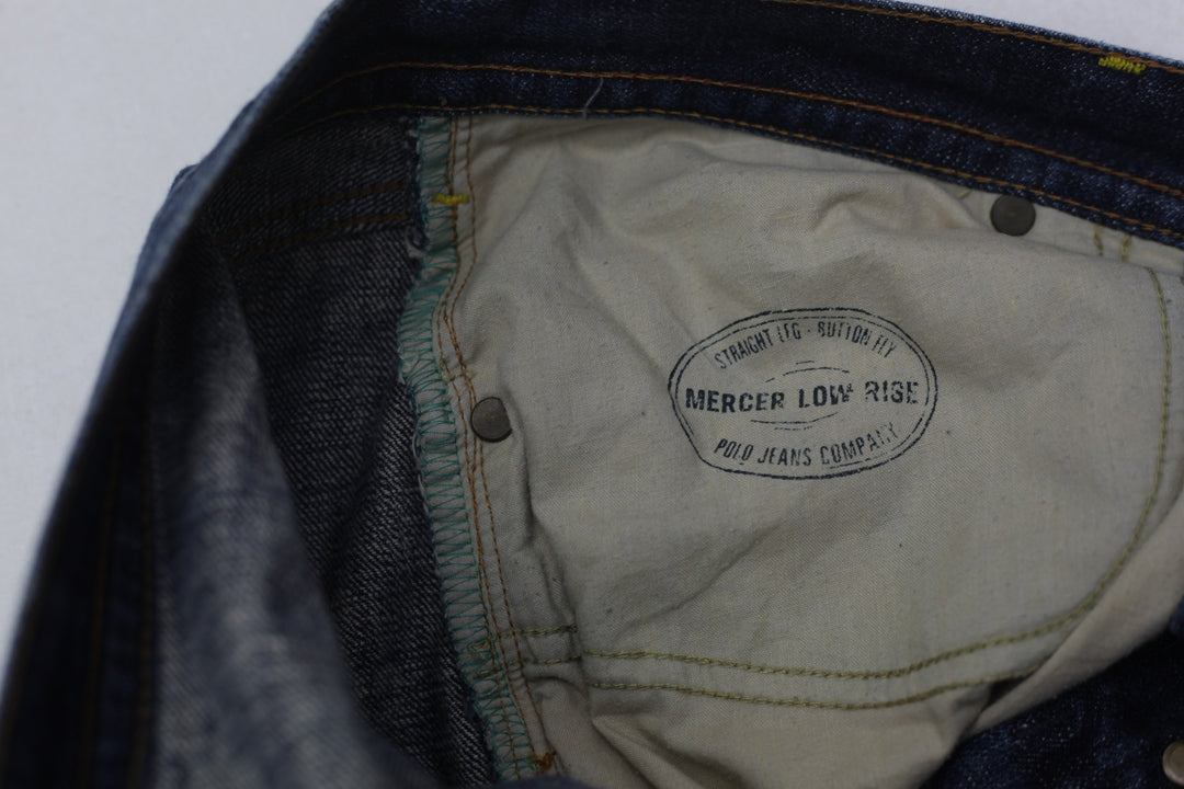 Mens Ralph Lauren Straight Leg Button Fly Mercer Low Rise Jeans