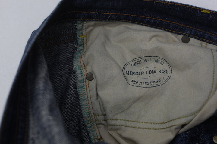 Mens Ralph Lauren Straight Leg Button Fly Mercer Low Rise Jeans