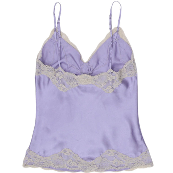 Y2K Ladies Secret Pastel Lilac Satin Lace Camisole Top Coquette Lingerie Cami M