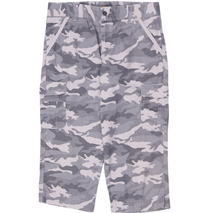 Ladies Carhartt Snow Camo Ripstop Cropped Cargo Pants Size 8