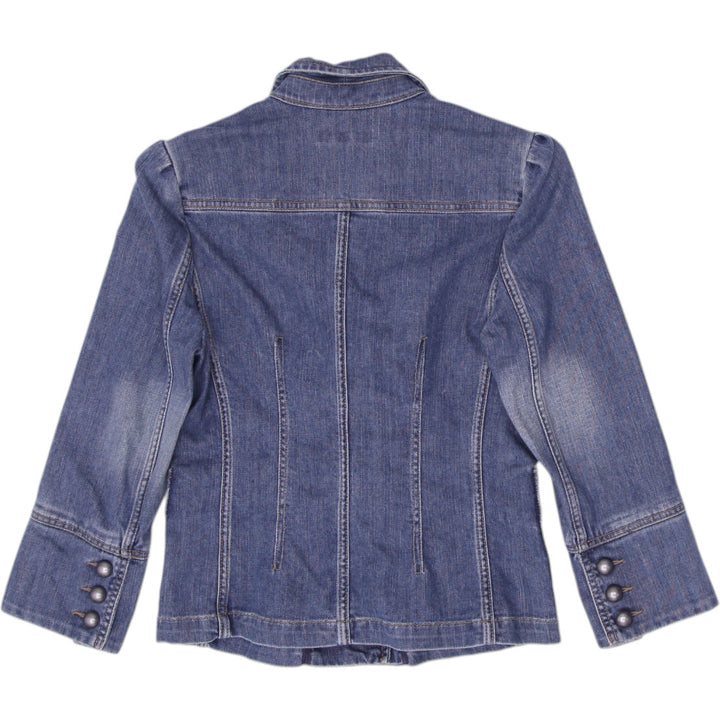 Y2K Ladies Banana Republic Buttoned Fitted Chic Denim Trucker Jacket Size 4