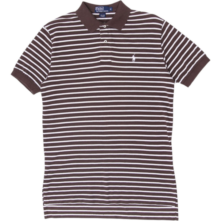 Mens Ralph Lauren Short Sleeve Striped Piqué Polo T-Shirt Size M