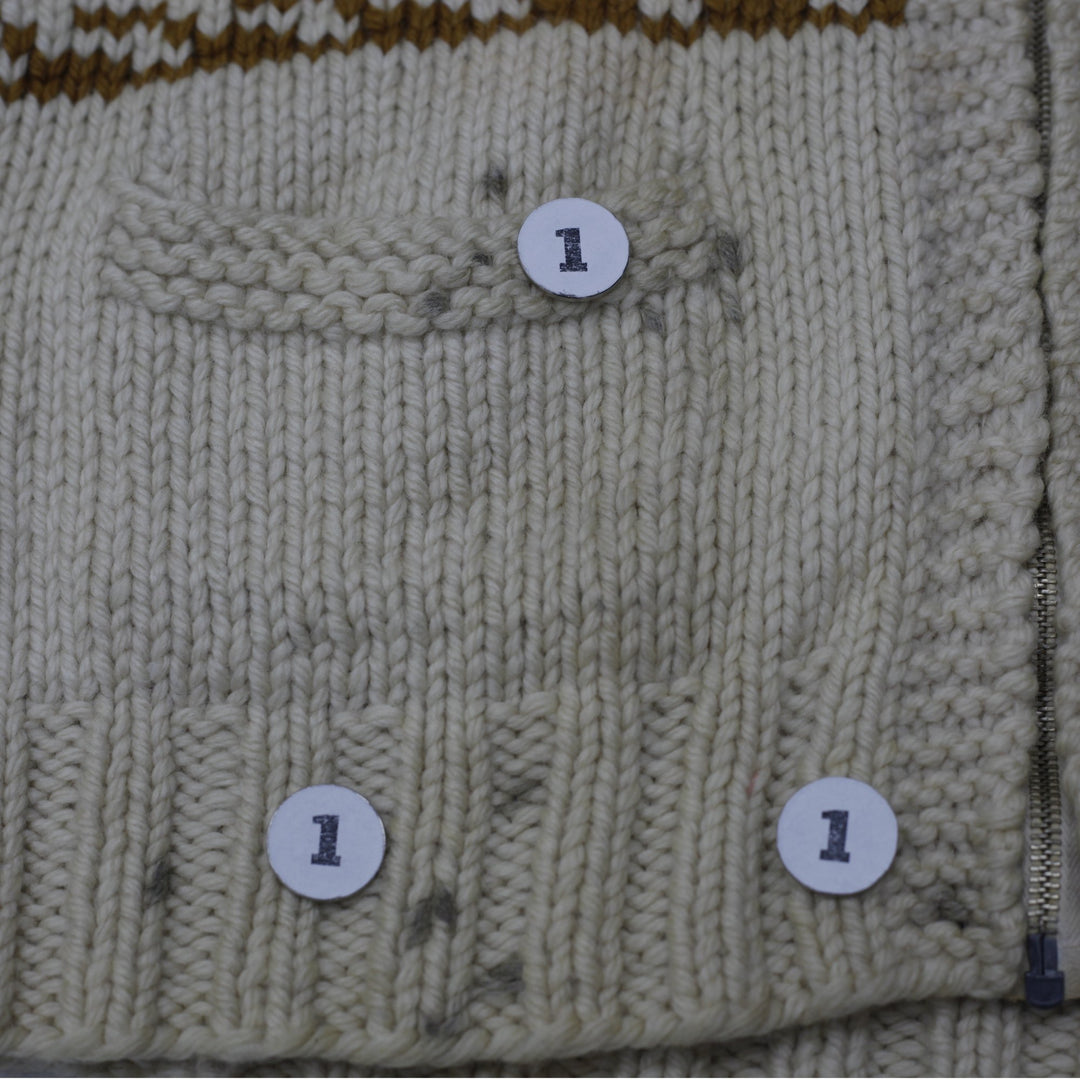 Vintage Mens Patterned Knitwear Full Zip Sweater Size L | Migration_Knitwear & Sweaters - Alternate View | Fashion Rerun