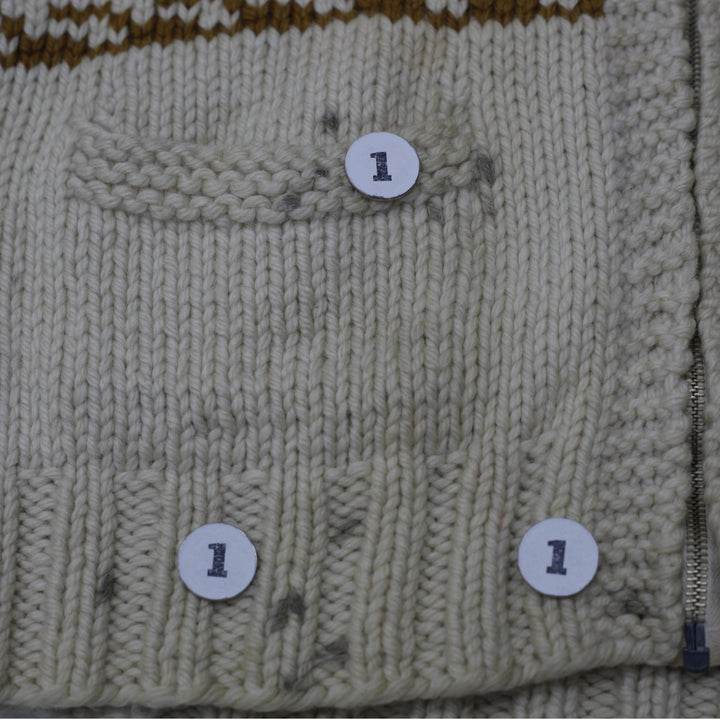 Vintage Mens Patterned Knitwear Full Zip Sweater Size L | Migration_Knitwear & Sweaters - Alternate View | Fashion Rerun