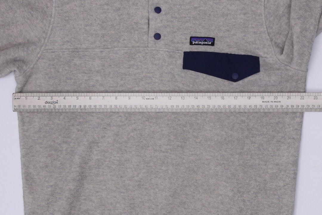 Vintage Mens Patagonia Synchilla Fleece Gray Snap-T Pullover Size M