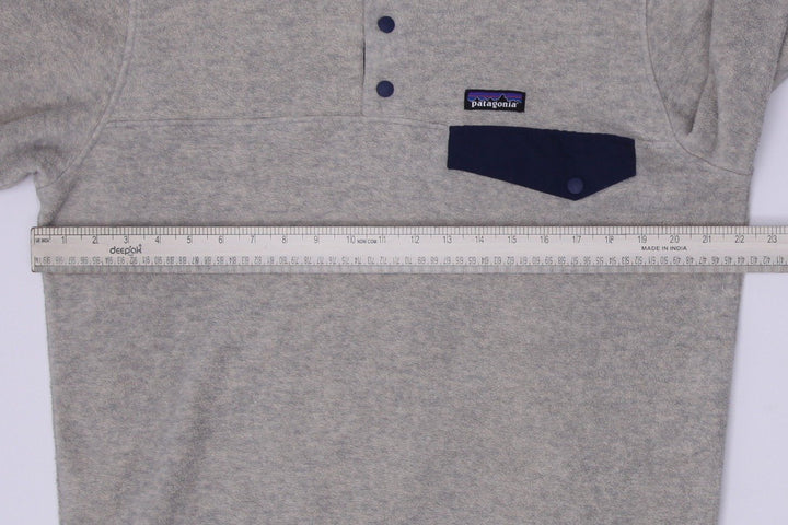 Vintage Mens Patagonia Synchilla Fleece Gray Snap-T Pullover Size M