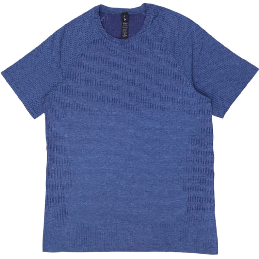 Mens Lululemon T-Shirt Blue Athletic Lightweight Crew Neck