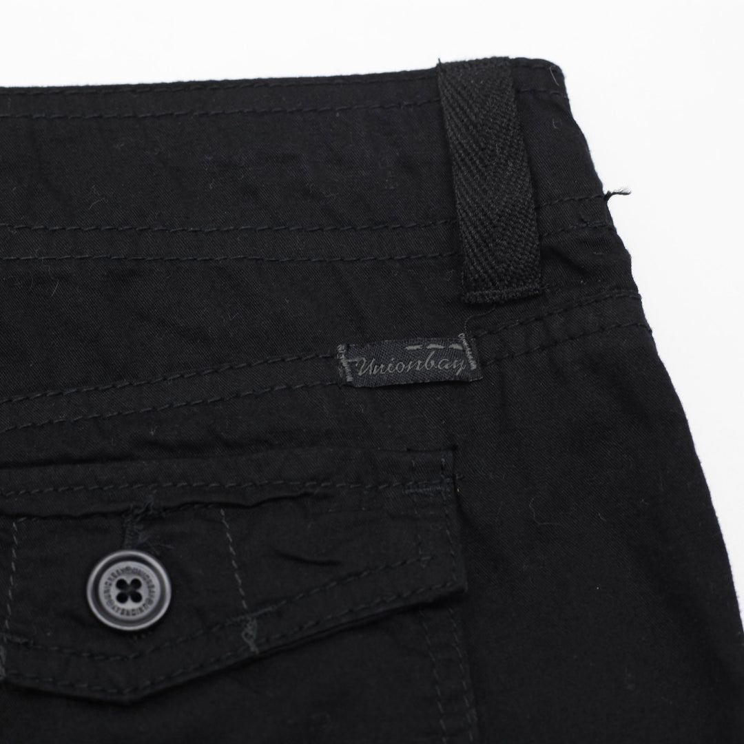 Y2K Ladies Unionbay Cargo Pants Black Cotton Utility Casual