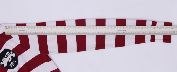 Mens Polo Ralph Lauren Rugby T-Shirt Red Striped Logo Patch