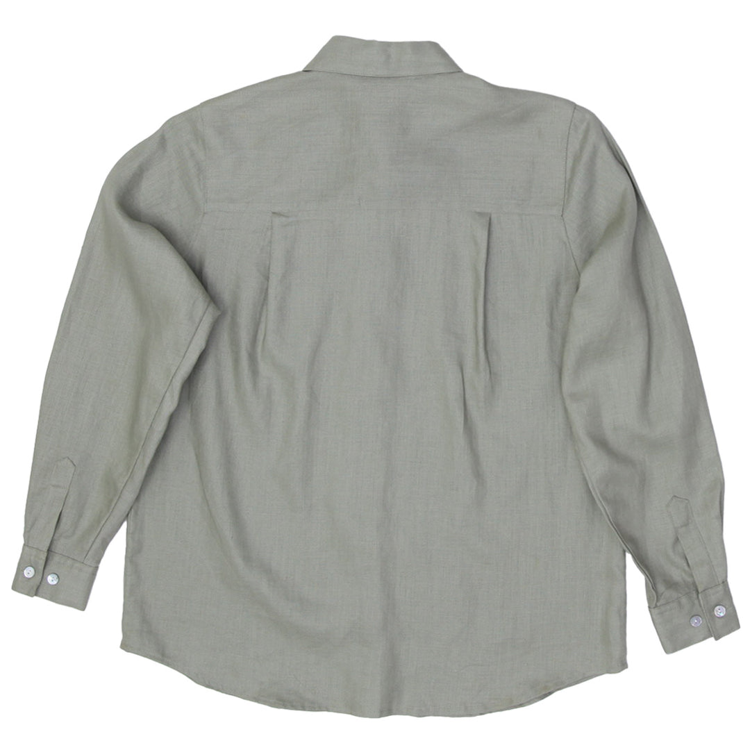 Ladies Petite Sophisticate 100% Linen Long Sleeve Blouse