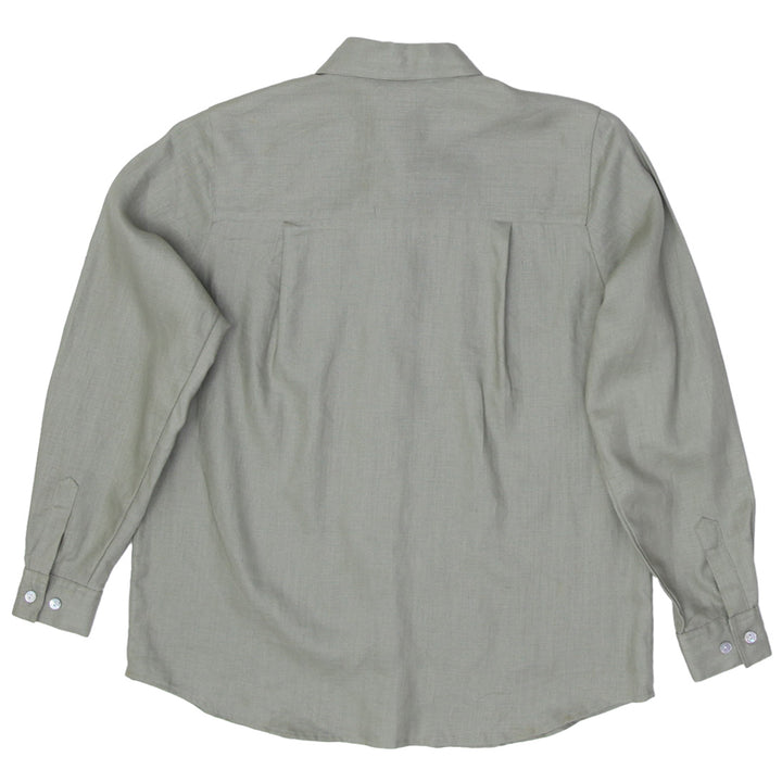 Ladies Petite Sophisticate 100% Linen Long Sleeve Blouse
