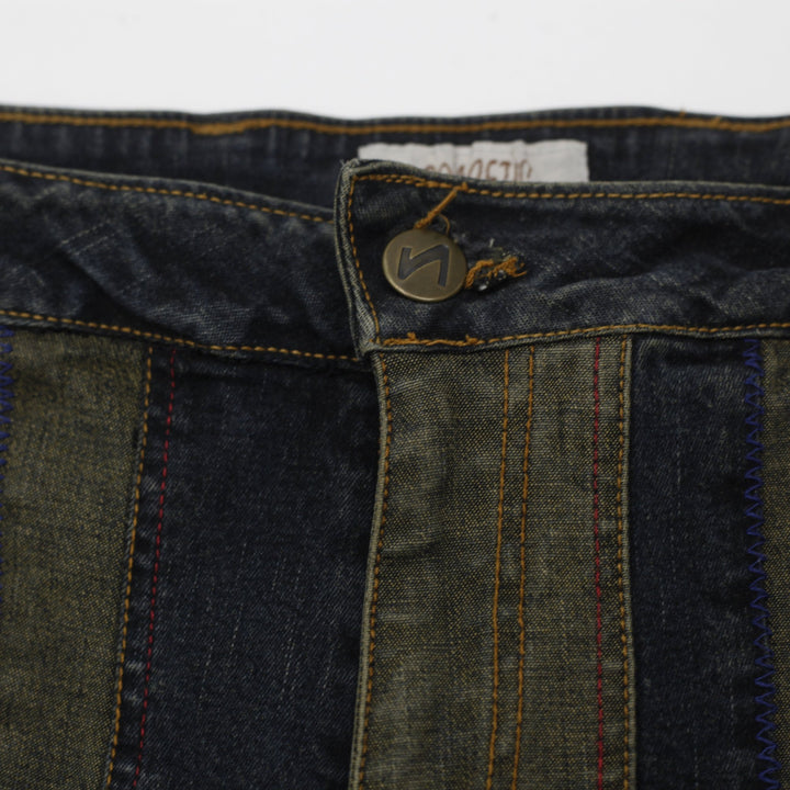 Y2K Ladies Coacetic Vertical Striped Flared Denim Size 30