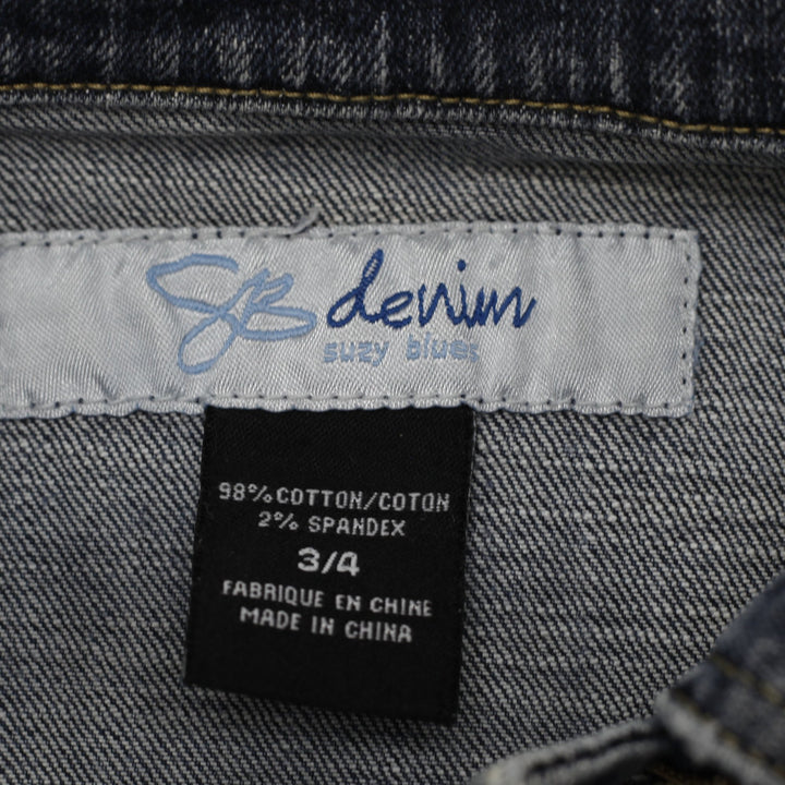 Y2K Ladies SB Denim Suzy Blue Washed Trucker Jacket Size 3/4