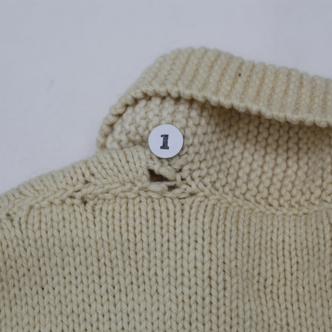 Vintage 1950s Cowichan Chunky Hand Knitted Zip Sweater Size XL | Migration_Knitwear & Sweaters - View 9 | Fashion Rerun