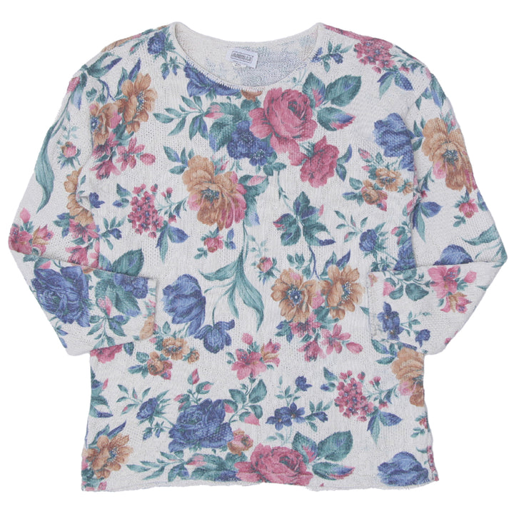Vintage Arielle Floral Sweater Made in USA Ladies - Fashion Rerun Vintage Migration_Sweaters