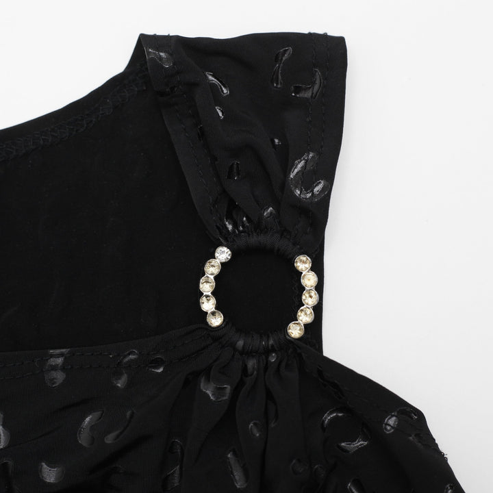 Y2K Ladies Patterned Sleeveless Asymmetric Top Size M | Migration_Y2K Tops - Detail View | Fashion Rerun