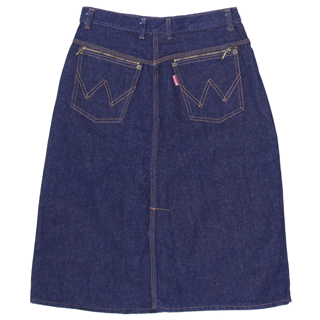 Y2K Ladies Blue Dolla Back Slit Denim Midi Skirt