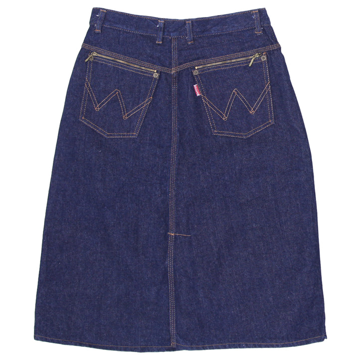 Y2K Ladies Blue Dolla Back Slit Denim Midi Skirt