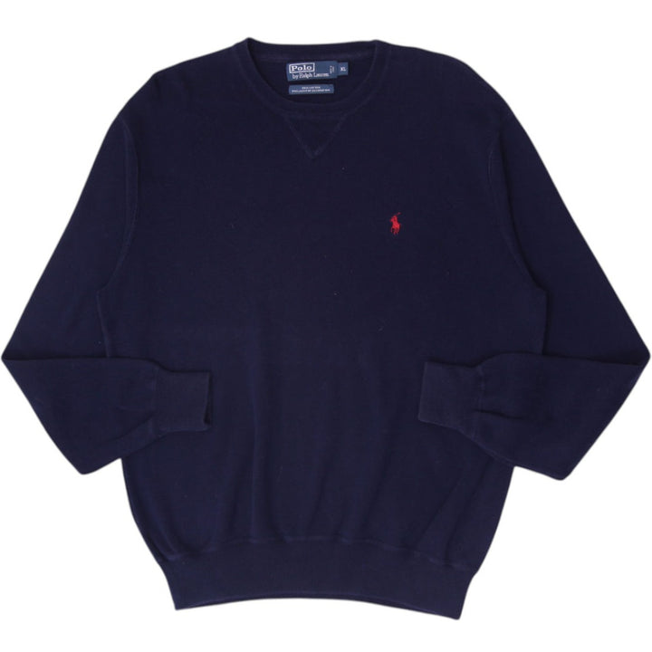 Mens Polo By Ralph Lauren Navy 100 % Cotton Sweater Size XL