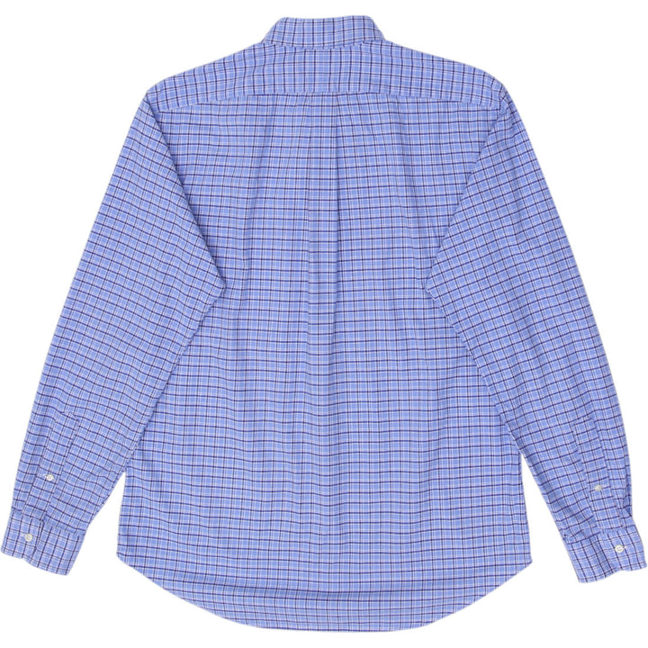 Mens Ralph Lauren Slim Fit Oxford Shirt Blue Gingham Size L