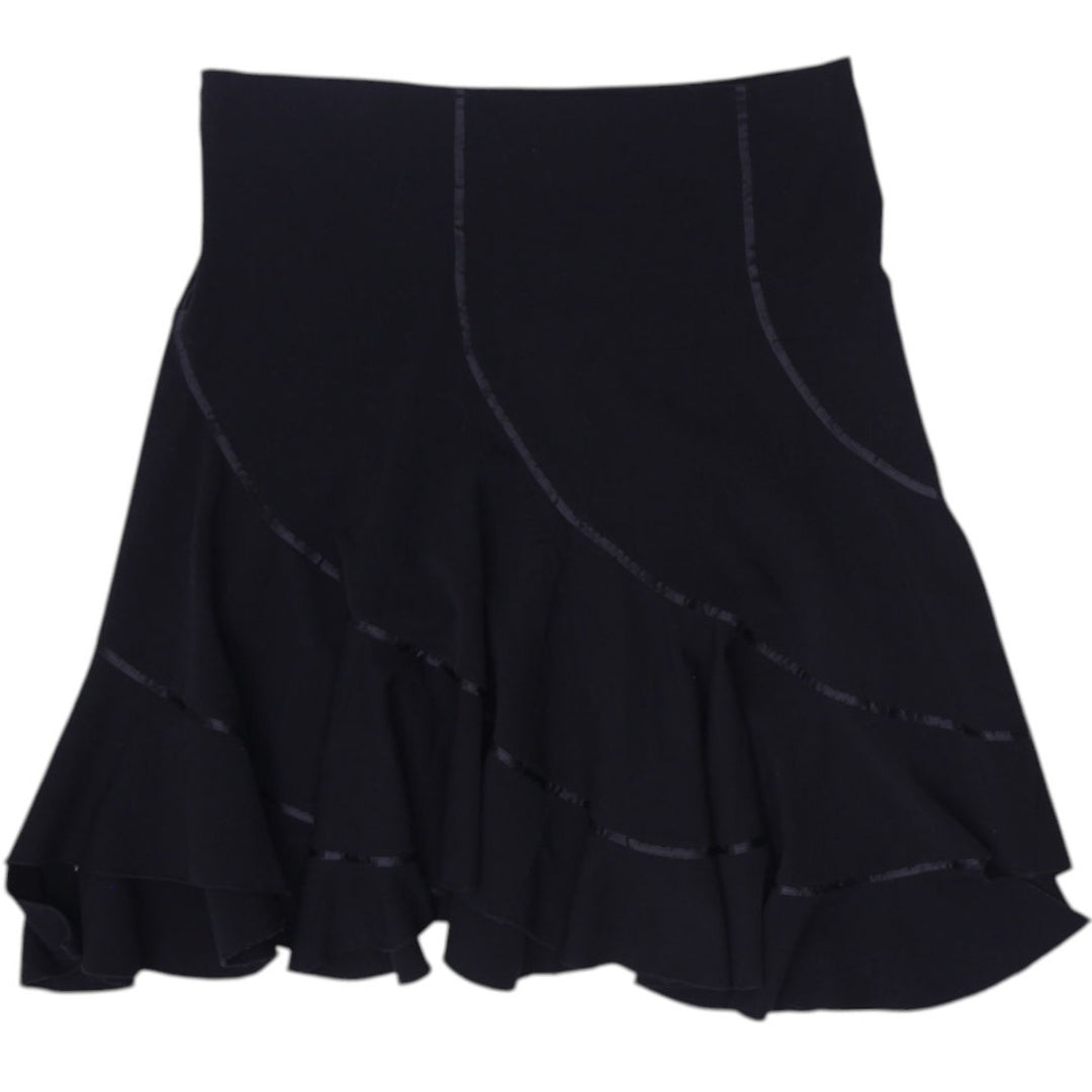 Y2K Ladies Le Chateau Skirt Black Ruffled Hem Elegant Size L