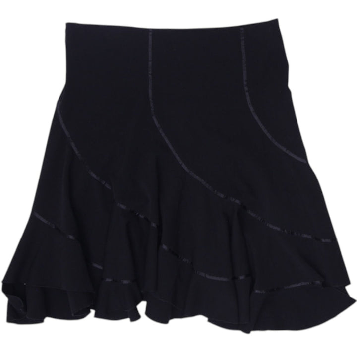 Y2K Ladies Le Chateau Skirt Black Ruffled Hem Elegant Size L