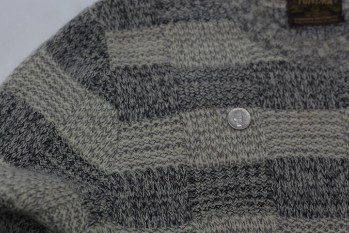 Vintage Tundra Pure Virgin Wool Knit Cardigan Size L - Fashion Rerun Vintage Migration_Sweaters