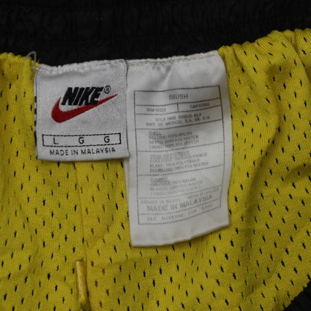 90's Vintage Nike Swoosh Embroidered Mesh Lined Nylon Track Pants Black L - Fashion Rerun Vintage Migration_Pants