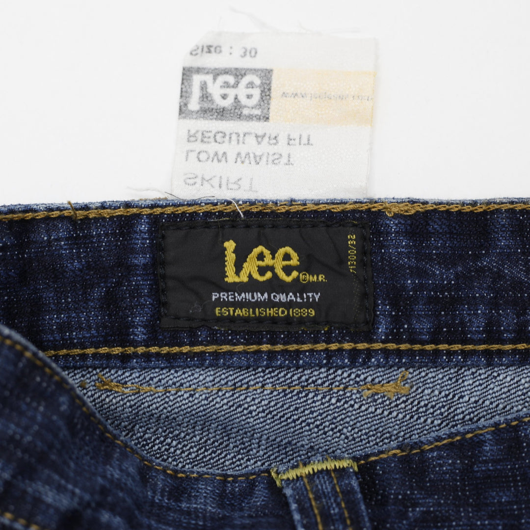 Y2K Ladies Lee Low Waist Regular Fit Denim Skirt Size 30