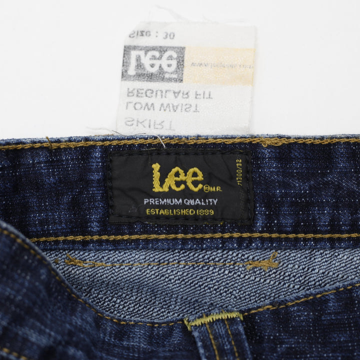 Y2K Ladies Lee Low Waist Regular Fit Denim Skirt Size 30
