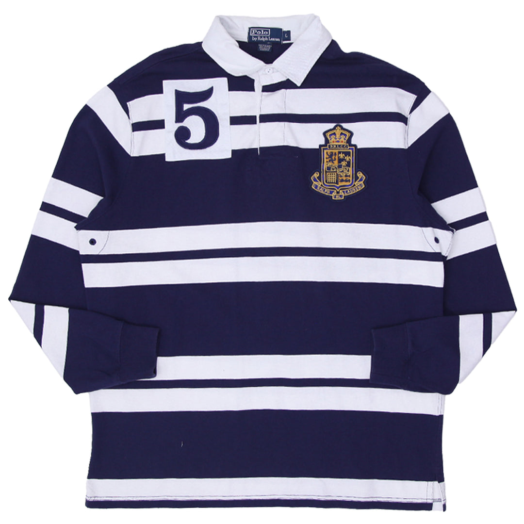 Vintage Polo By Ralph Lauren 5 Striped Rugby Shirt L - Fashion Rerun Vintage Migration_T-Shirt