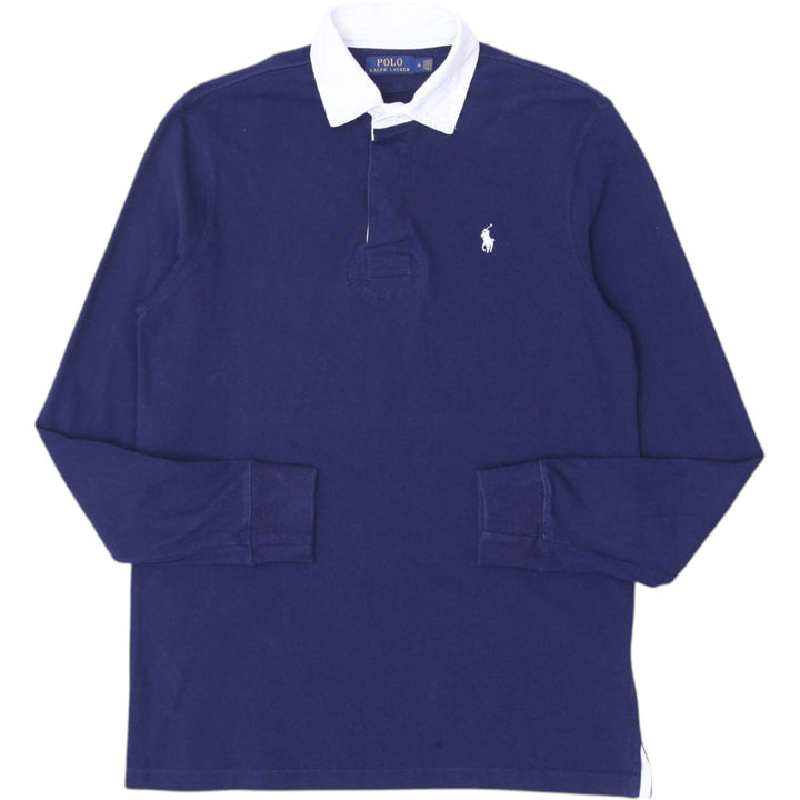 Mens Polo Ralph Lauren Long Sleeve Shirt Navy Blue Iconic Logo Size M