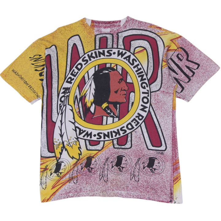 Vintage 1990s NFL Washington Redskins All Over Print T-Shirt Single Stitch
