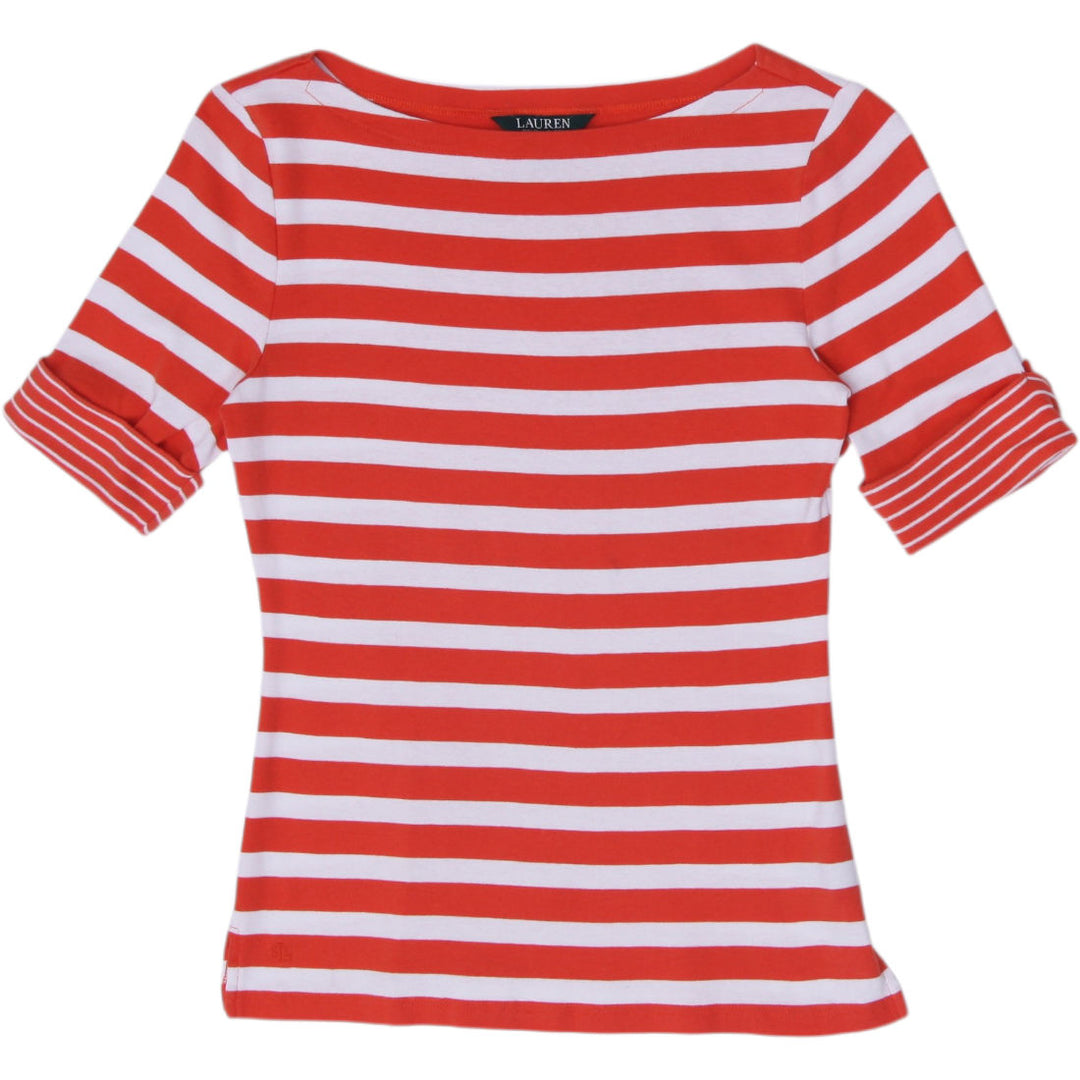 Ladies Ralph Lauren Striped Short Sleeve Top Size M