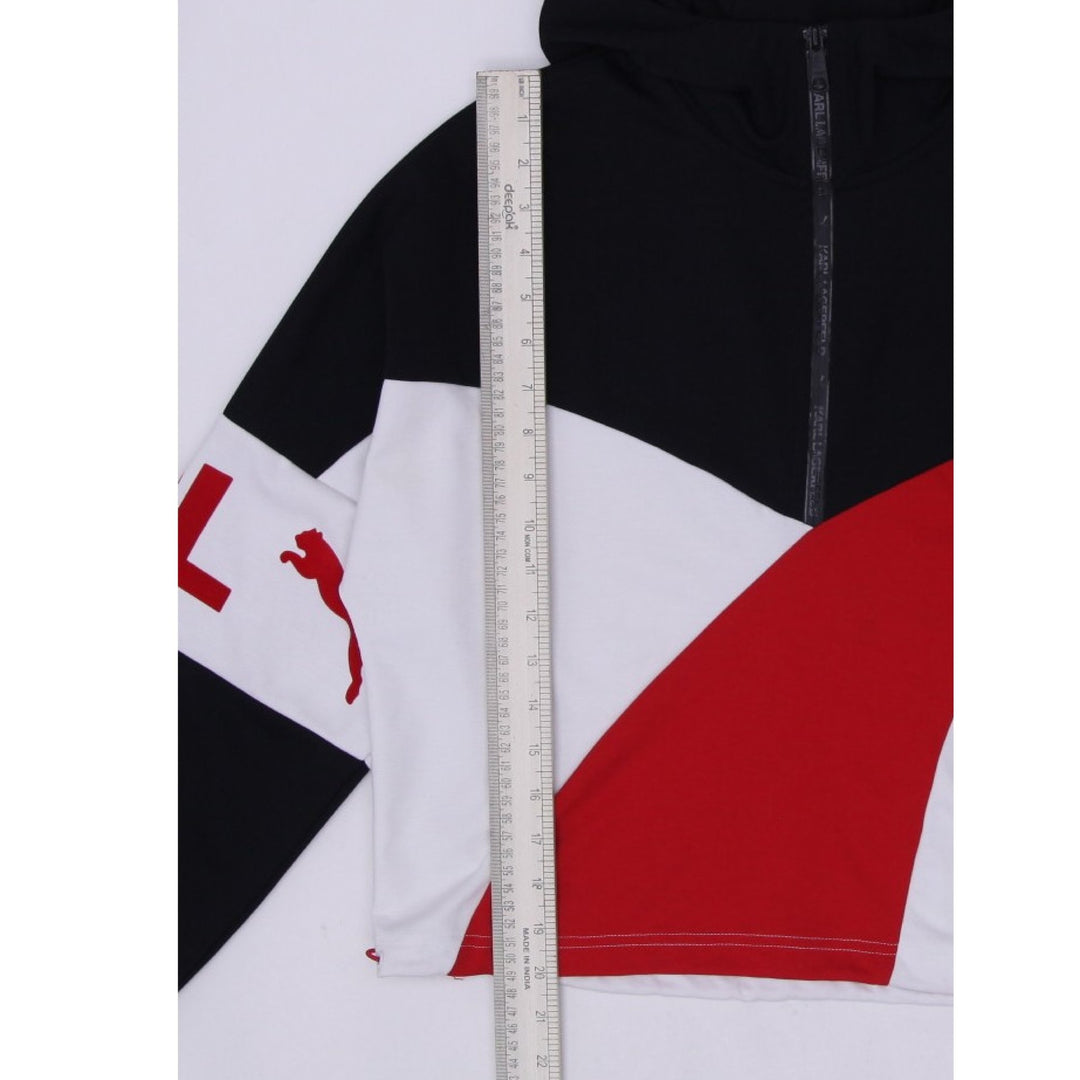 Ladies Puma Karl Lagerfeld Crop Quarter Zip Pullover Hoodie