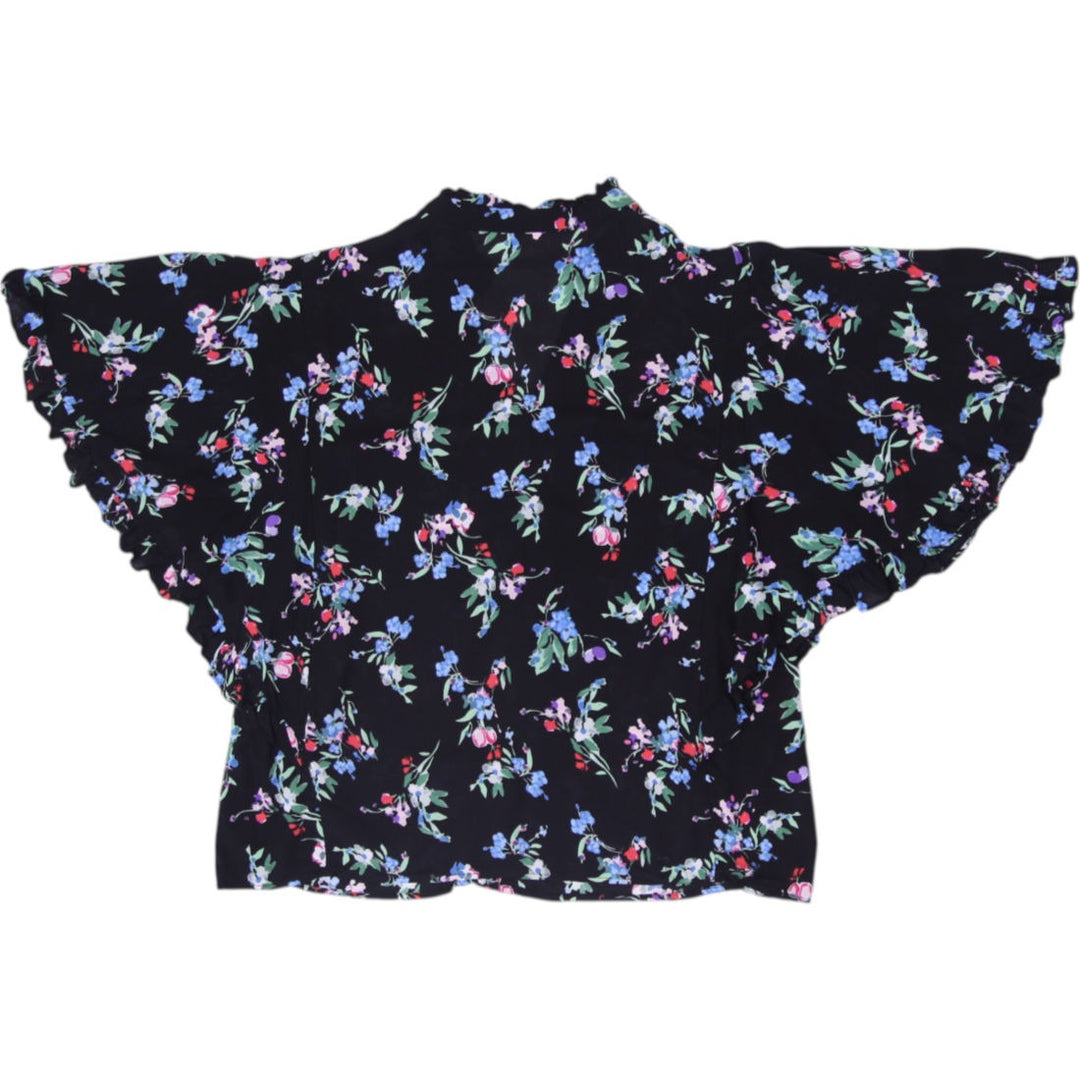 Ladies Maeve by Anthropologie Floral Flutter Sleeve Blouse Top Size S