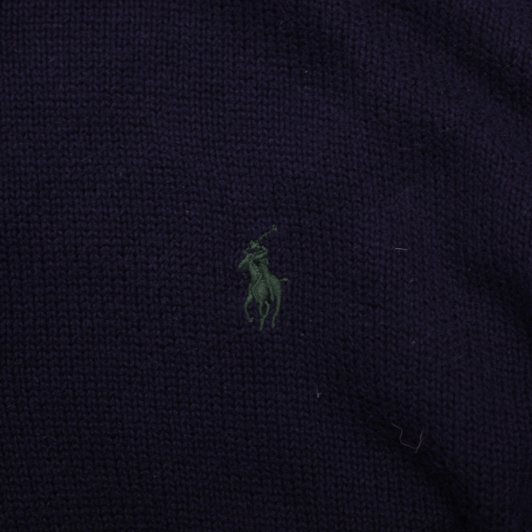 Vintage Mens Polo Ralph Lauren Cotton Button Collar Sweater Size M