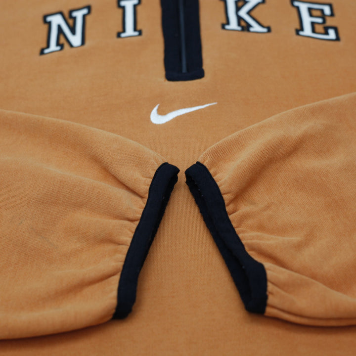 Vintage 90s Nike Center Swoosh Spell Out Half-Zip Fleece Sweatshirt Size L