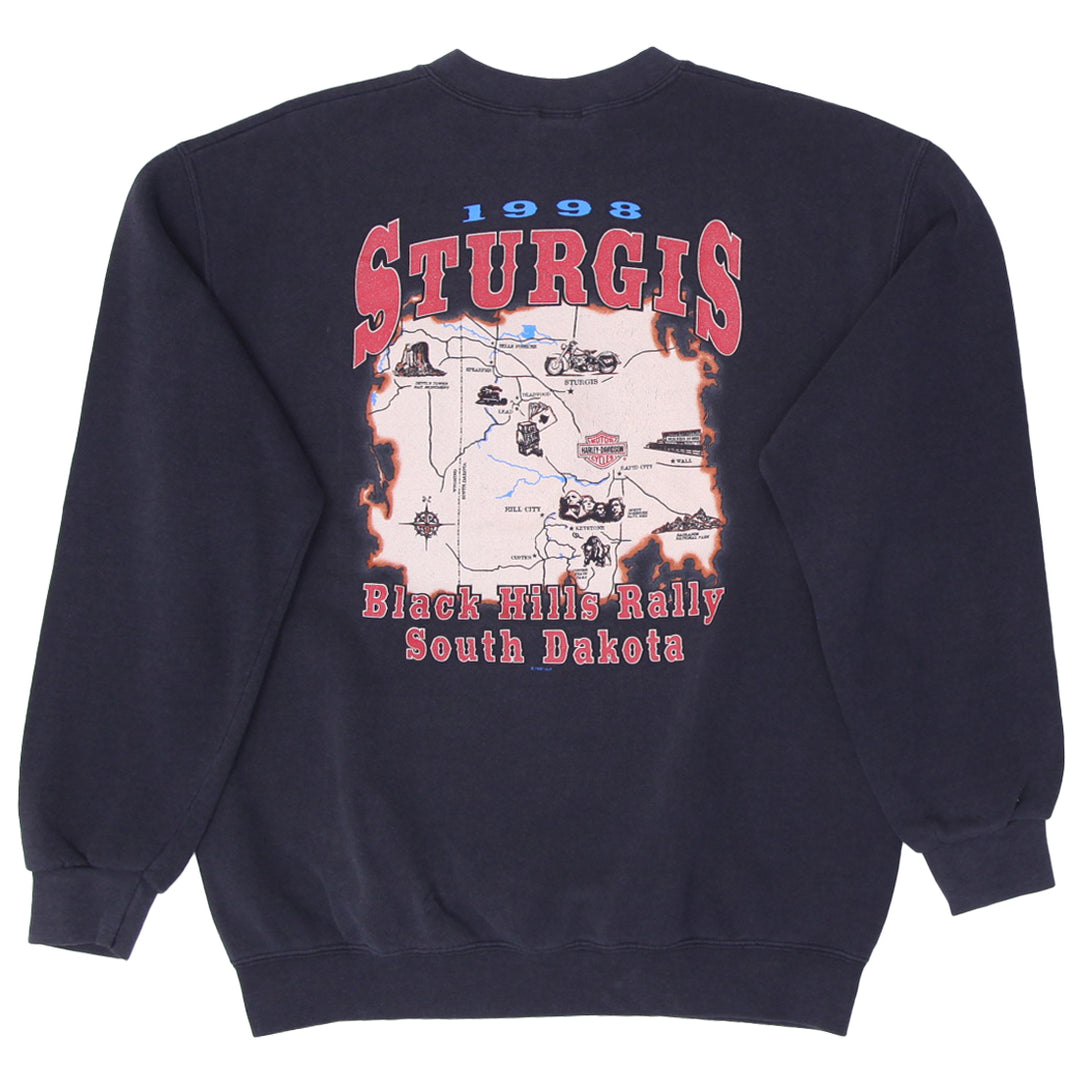 Vintage 1998 Harley-Davidson Sturgis Devils Tower Run Black Sweatshirt