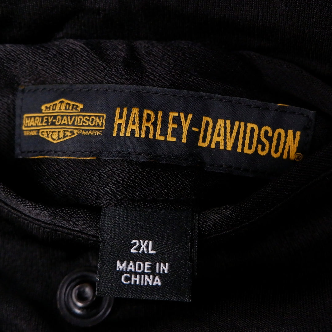 Vintage Mens Harley-Davidson Jacket Black Reversible Graphic