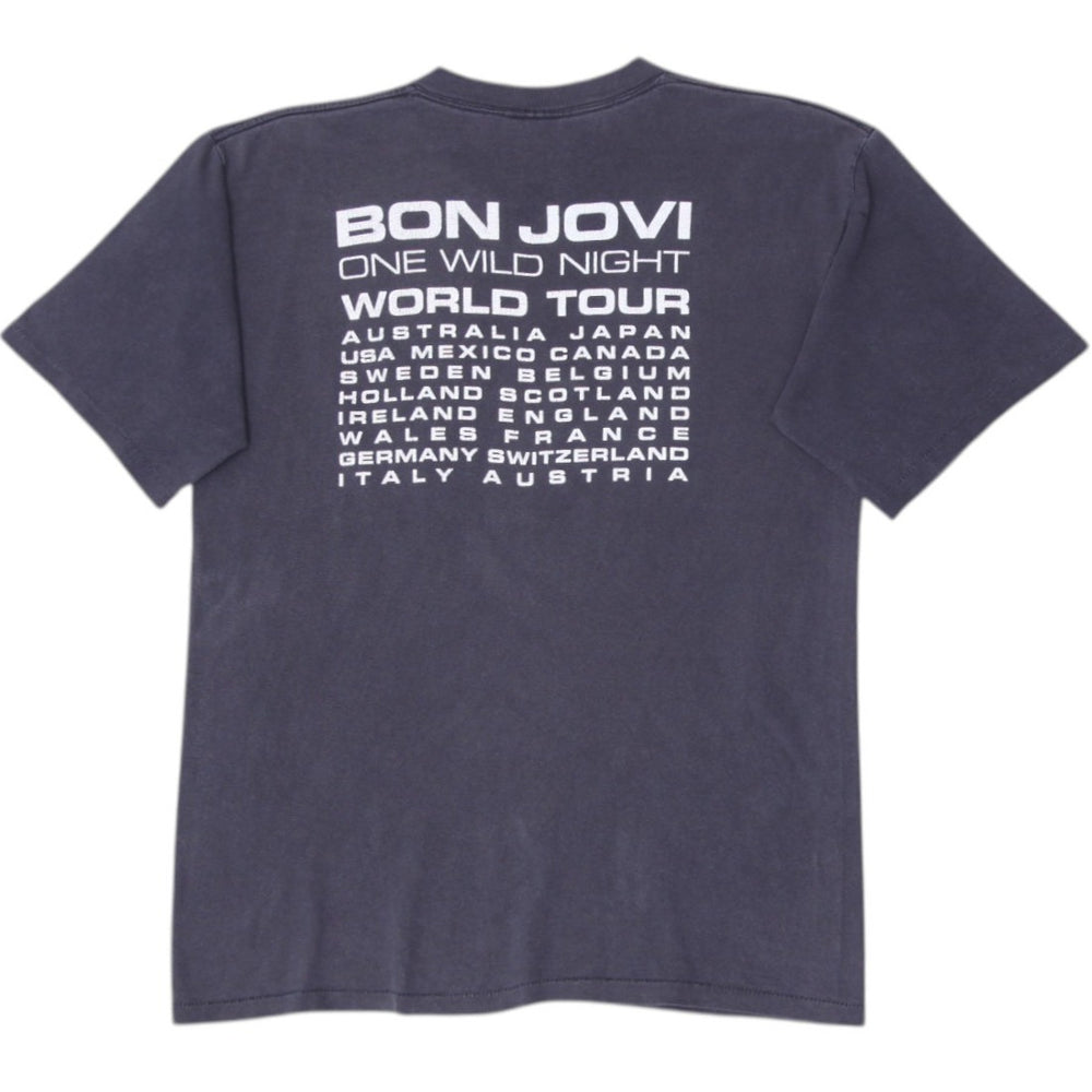 Vintage 2001 Bon Jovi One Wild Night World Tour Black T-Shirt Single Stitch L | Migration_T-Shirts - Side Vie | Fashion Rerun