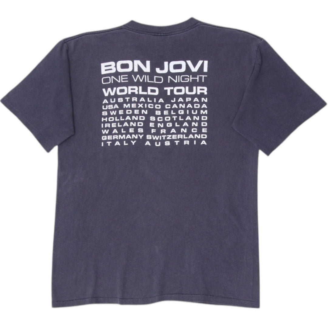 Vintage 2001 Bon Jovi One Wild Night World Tour Black T-Shirt Single Stitch L | Migration_T-Shirts - Side Vie | Fashion Rerun