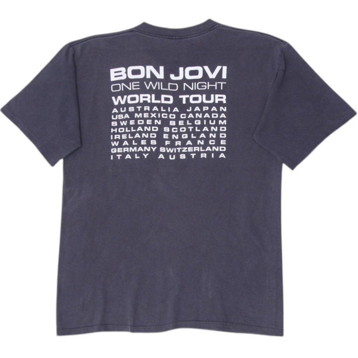 Vintage 2001 Bon Jovi One Wild Night World Tour Black T-Shirt Single Stitch L | Migration_T-Shirts - Side Vie | Fashion Rerun