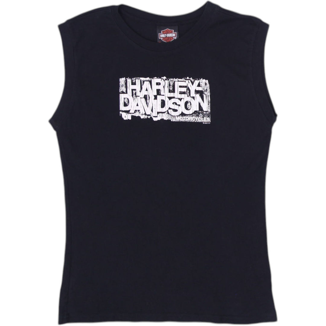 Y2K Ladies Harley Davidson Graphic Biker Sleeveless Tee Size XL | Migration_Y2K Tops | Fashion Rerun