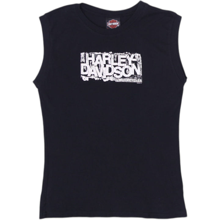 Y2K Ladies Harley Davidson Graphic Biker Sleeveless Tee Size XL | Migration_Y2K Tops | Fashion Rerun