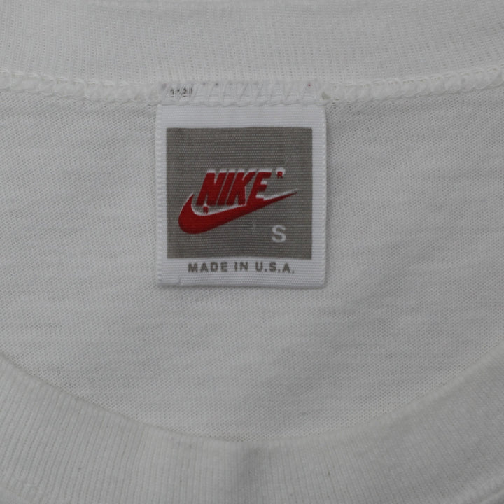 Vintage Nike T-Shirt White Graphic Print Crew Neck Single Stitch Made In USA S | Migration_T-Shirts - Back Vi | Fashion Rerun