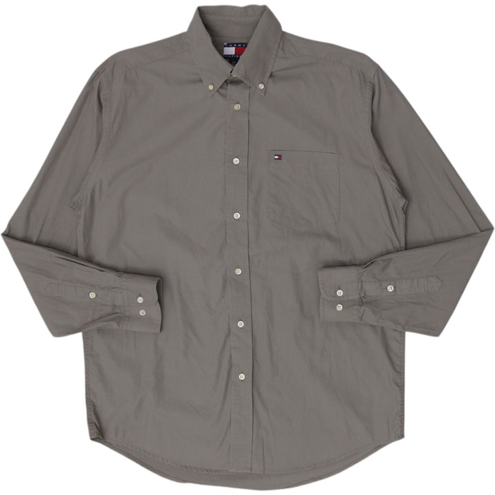 Mens Tommy Hilfiger Olive Khaki Green Button Down Long Sleeve Shirt Size S