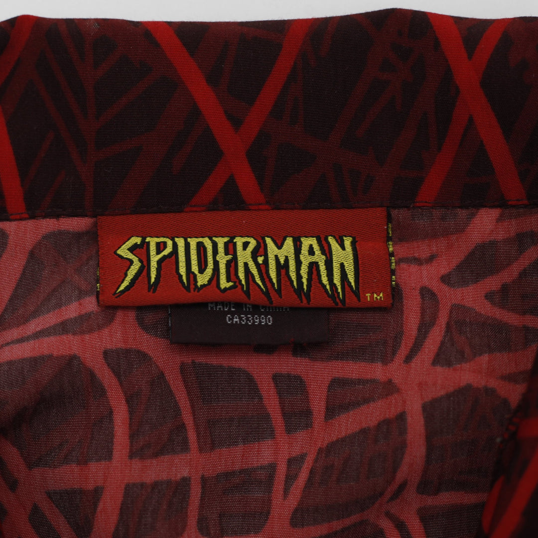 Youth Boys Spiderman Pattern Polyester Graphic Shirt Size 16