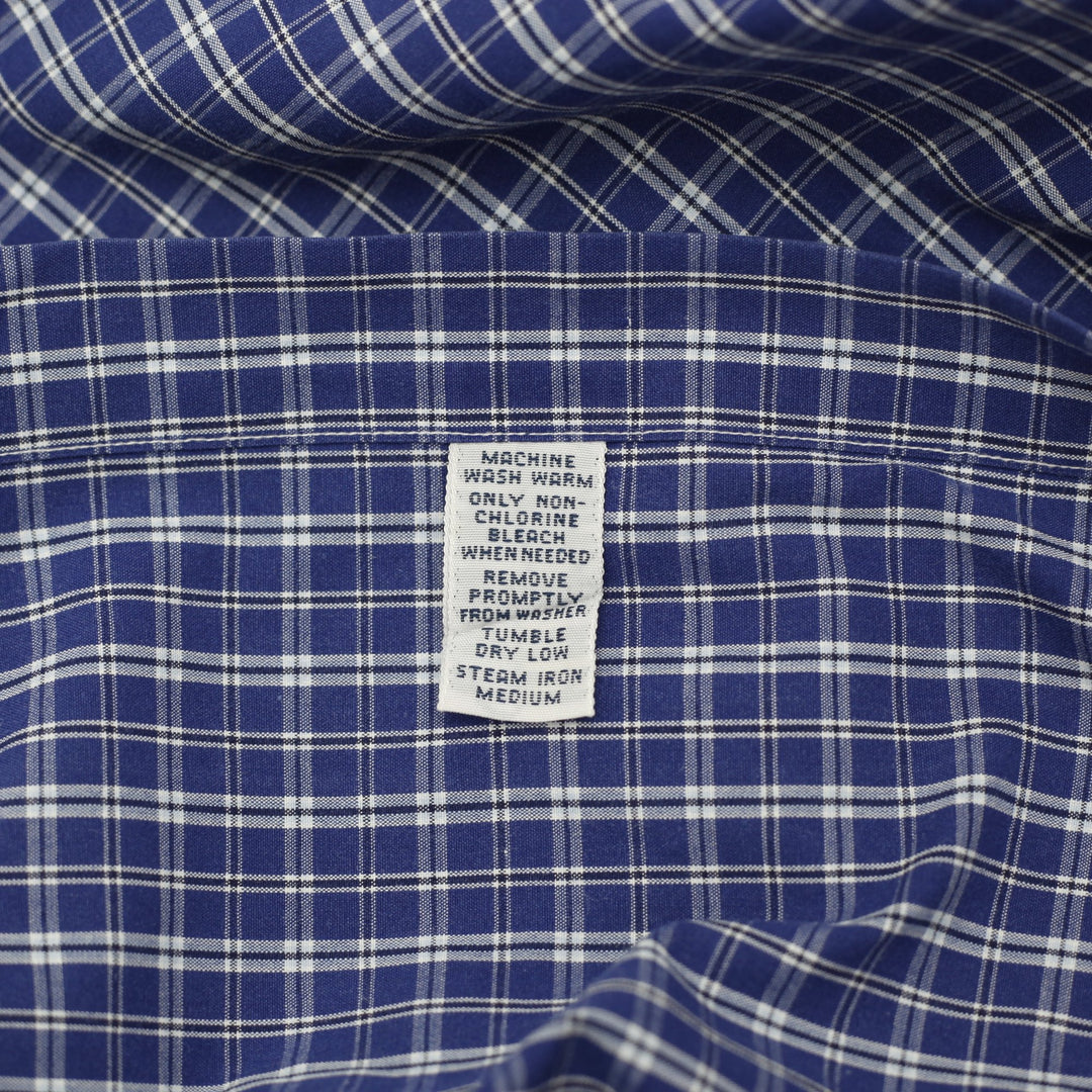 Mens Ralph Lauren Classic Fit Blue Plaid Short Sleeve Shirt Size Large